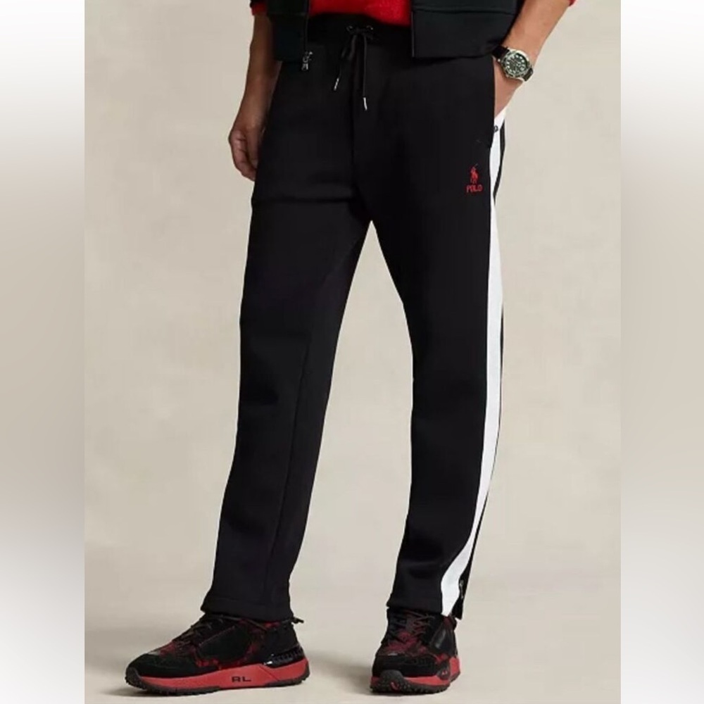 Polo Ralph Lauren Men’s Size XXL Black Double Knit Jogger Sweat Track Pants